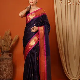 KALINI Woven Design Zari Pure Silk Lehenga Banarasi Saree-picture-11