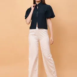 God's Club Women Solid Regular Fit Cotton Shirt Style Top-picture-33