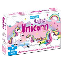 Magical Unicorn Jigsaw Puzzle for Kids with Colouring & Activity Book and 3D Model - 96 Pieces-28