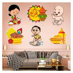 Zyozi Annaprasanam Cardstock Cutout  Rice Ceremony Decorations Items Multicolor - Pack of 7-image-39