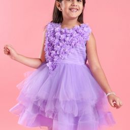 Mark & Mia  Sleeveless Party  Frock with Floral Corsage - Lavender-image-20