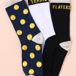Pine Kids Cotton Knit Ankle Length Sport Theme Socks Pack Of 3 (Color May Vary)-image-94