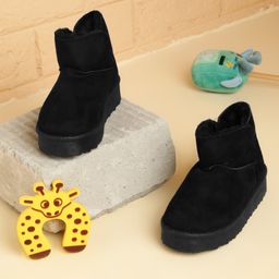 TRUFFLE COLLECTION Solid Slip On Boots - Black-image-30