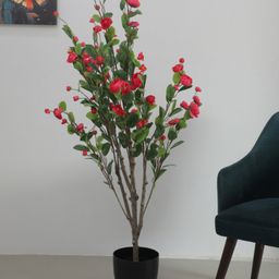 ARICK DECOR 4.Ft Artificial Camellia Rose Flowers Plants for with Pot for Interior Decor/Home Decor/Office Dcor (120 cm Tall, Multicolor)-image-67