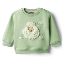 Little Kangaroos Full Sleeves Sweatshirt with Text Print & Animal Embroidery - Mint-picture-9