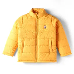 Pine Kids Woven Full Sleeves Solid Coloured Padded Jacket - Yellow-picture-22