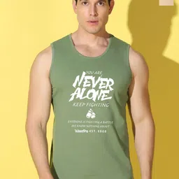 WOOSTRO Pack Of 2 Printed Super Combed Cotton Gym VestsVWS26(ALONE LGTGREEN)(RUN RUST)-image-40