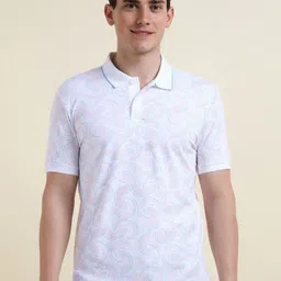 Allen Solly Men Abstract Printed Polo Collar Cotton T-shirt-picture-16