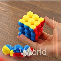 Vworld Speed Ball Bubble Cube 3x3x3 High Speed Sticker Less Magic Puzzle Cube Game Toy Cube for Kids & Adults Magic Speedy Stress Buster Brain Storming Puzzle Cube - Multicolour image 3