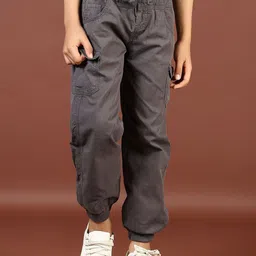 V-Mart Boys Regular Fit Cotton Flat-Front Cargo Styles Joggers-image-94