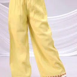 BAESD Girls Embroidered Regular Sequinned Kurti with Palazzos & With Dupatta image 3