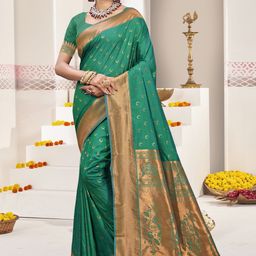 SANGAM PRINTS Woven Design Zari Saree-image-51
