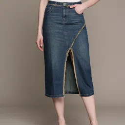 Label Ritu Kumar Midi Denim Skirt-image-30