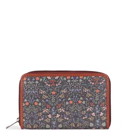 ZOUK Floral Printed Zip Detail Zip Around Wallet image 4
