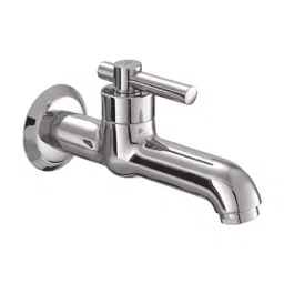 PLUMBER ULTRA Wall Mounted Chrome Finish Long Nose Bib Cock with Wall Flange, UT-2104-26