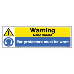 SUNSIGNS Warning Noise Hazard, Ear Protectors Must Be Worn Signages Size 300x100 mm HP Print + Vinyl + Sun Board, SN0160-image-79
