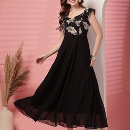 T TRYON ULTIMATE Women Floral Print Sweetheart Neck Maxi Dress-picture-30