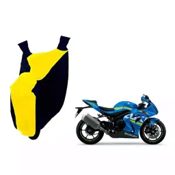 Auto Pearl Waterproof Two Wheeler Cover For Suzuki GSX-R1000 ABS (Yellow & Blue)-image-83