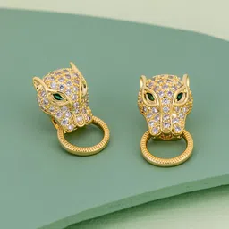 Kushal's Fashion Jewellery Rhodium-Plated Classic Zircon Studded Drop Earrings-image-19
