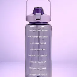 ReeQ Lavender & White Typography Printed Sipper Lockable Lid Water Bottle 2000ml-0