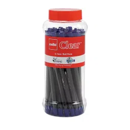 Cello Clear Ball Pen Cap Closure Type Blue Ink, 8907234014402 (Pack of 25)-112