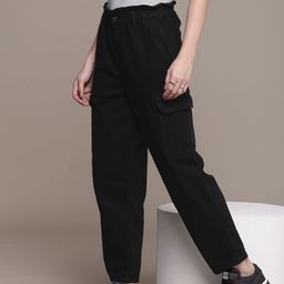 Moda Rapido Women Carrot Fit Pure Cotton Cargo Jeans-image-71