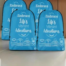 Aura Blue & White 4 Pieces Typography Printed Water Resistant Multi-Utility Organisers-8