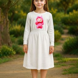 Billion Girls Graphic Printed Smocked Cuffed Sleeves Fit & Flare Mini Dress-image-85