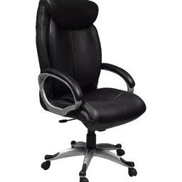 Caddy High Back Revolving office and Home Chair Black PU Leatherette CD179-image-98
