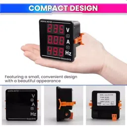 amiciSense 3 in 1 Voltmeter Ammeter 5 Amp AC And50-500 V Voltage Tester with Frequency and Current Test image 2