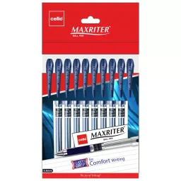 Cello Maxriter Ball Pen Cap Closure Type Blue Ink, 8907234008012 (Pack of 10)-picture-40