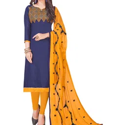HERE&NOW Geometric Embroidered Unstitched Dress Material-picture-39