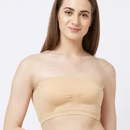NOIRA Non-Wired All Day Comfort Half Coverage Lightly Padded Bandeau Cotton Bra-picture-9