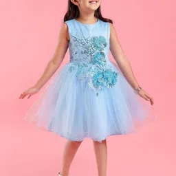 Mark and Mia Girls Floral Sequined Detailing Dress-image-57