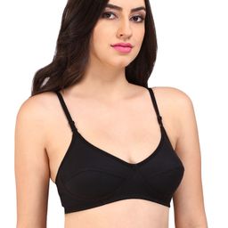 Bralux Black Solid Non-Wired Non Padded Everyday Bra-image-17