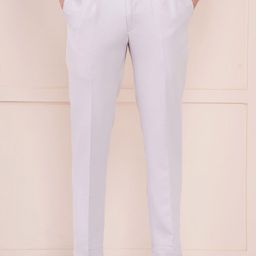 FUKUSO Men Solid Tapered Fit Mid-Rise Pleated Formal Trousers-image-53
