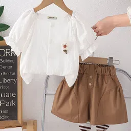 INCLUD Girls Embroidered Top With Shorts-image-27