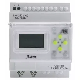 RS PRO Digital DIN Rail Time Switch 110 240 V AC 2-Channel, 8966882-26