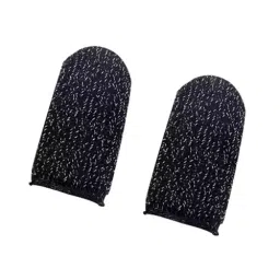 Generic Gaming Touchscreen Conductive Fiber Cap Black for Mobile, 1pair S-23