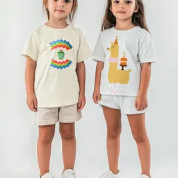 Nauti Nati Girls 2 Printed Bio Finish T-shirt-image-51
