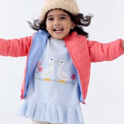 Babyoye Full Sleeves Feather Lite Light Weight Warm Hooded Padded Jacket - Pink-image-99