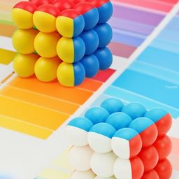 Vworld Speed Ball Bubble Cube 3x3x3 High Speed Sticker Less Magic Puzzle Cube Game Toy Cube Magic Speedy Stress Buster Brain Storming Puzzle Cube - Multicolour-14