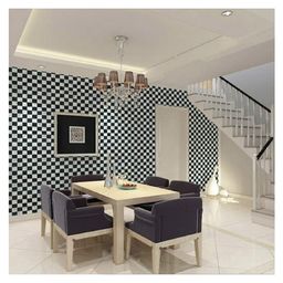 Jaamso Royals Black White Checkered Self Adhesive Peel and Stick Wallpaper-16