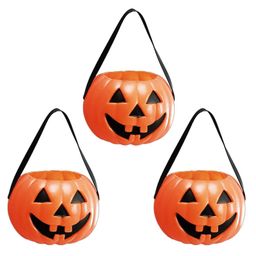 Kaku Fancy Dresses Pack Of 3 Halloween Theme Large Pumpkin Baskets - Orange-image-25