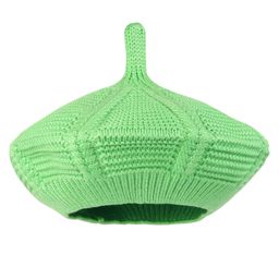 Tipy Tipy Tap Solid Self Designed Beret Hat - Green-19