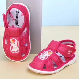 Cute Walk by Babyhug Velcro Closure Sandals With Mesh - Fuschia-picture-48