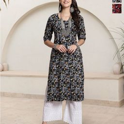 HERE&NOW Women Pack of-2 Ethnic Motifs Printed Crepe Kurta-picture-0