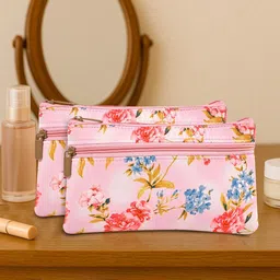 Kuber Industries Set Of 2 Pink Printed Make-Up Pouch-image-70