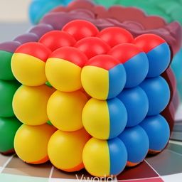 Vworld Speed Ball Bubble Cube 3x3x3 High Speed Sticker Less Magic Puzzle Cube Game Toy Cube Magic Speedy Stress Buster Brain Storming Puzzle Cube - Multicolour image 3