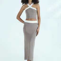 SHOWOFF Halter Neck Top With Skirts Co-Ords-image-70